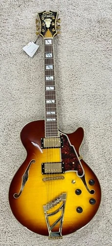 D'Angelico Excel SS Electric Guitar #DAESSITBGTCBE Iced Tea Burst w/Case