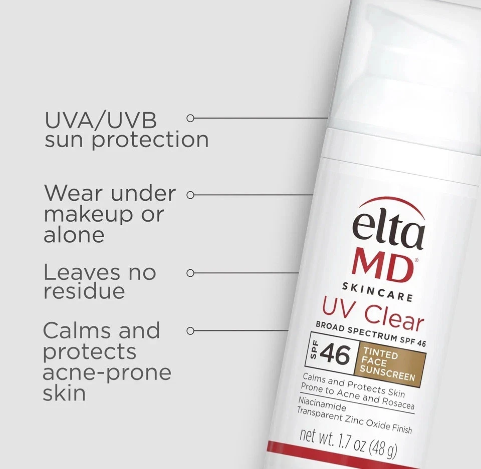 Elta MD UV Clear TINTED Facial Sunscreen SPF 46 1.7 oz New in Box - Exp 03/2027 - Image 4 of 4