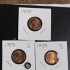 1950 1950 D 1950 S Lincoln Cent Penny - BU Condition - 92SU-2