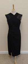BNWt AX Paris Coast Black Wrap Style Draped Midi Dress Size 12 RRP £99
