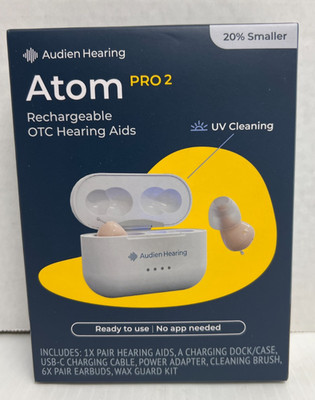Audien ATOM PRO 2 Wireless Rechargeable OTC Hearing Aid Genuine