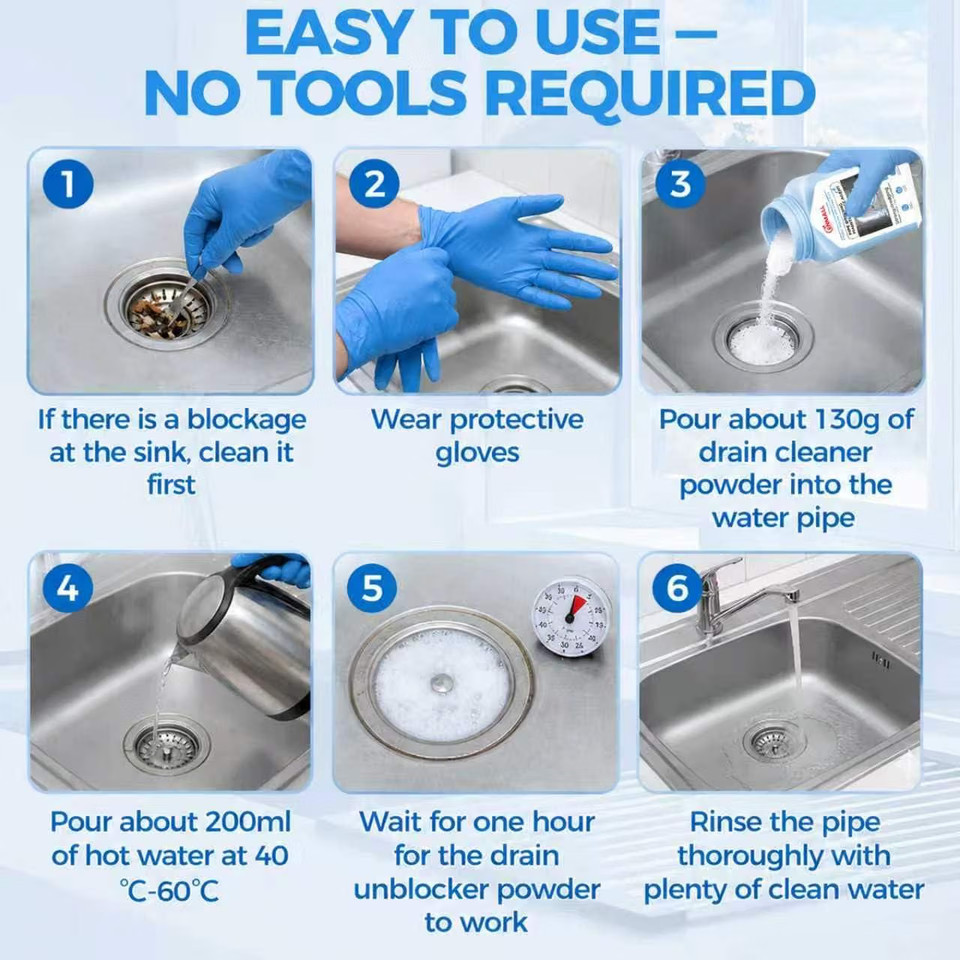 Product photo 5 of 8 — Bathroom Shower Clog Remover, Safe for All Pipes 320g