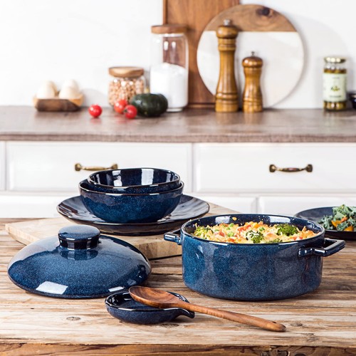 Casserole Dish with Lid - Ceramic Lasagna Pan Deep 2 Quart Round Baking Dishe... - Picture 6 of 9