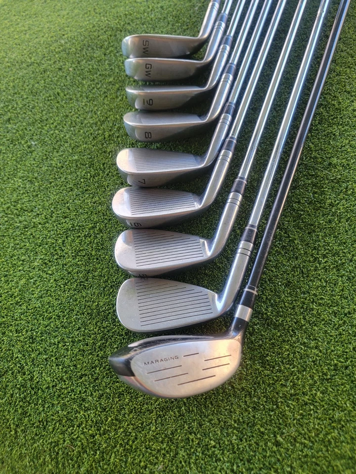 Conjunto de tacos de golfe Orlimar Trimetal PLUS usado 4-9; GW; SW aço destro regular - Imagem 3 de 4