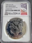 1988 US Eagle $1 Silver NGC MS 69 Mint Error Reverse Strike Thru Cabal Signed