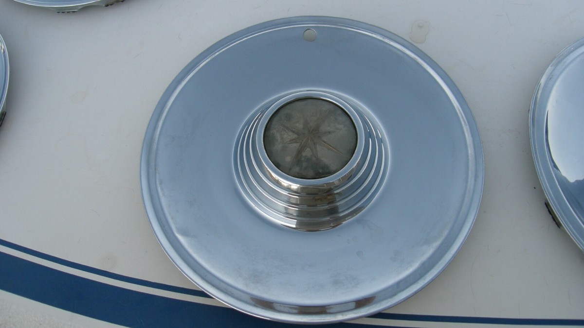 Vintage 1956-57 Lincoln Premier Hubcap Set (4) Original Wheel