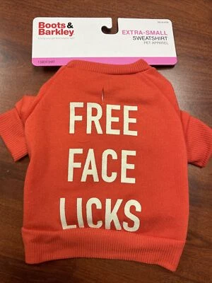 Free Face Licks Lightweight Dog Sweatshirt - Boots & Barkley EXTRA SMALL 2 Pack