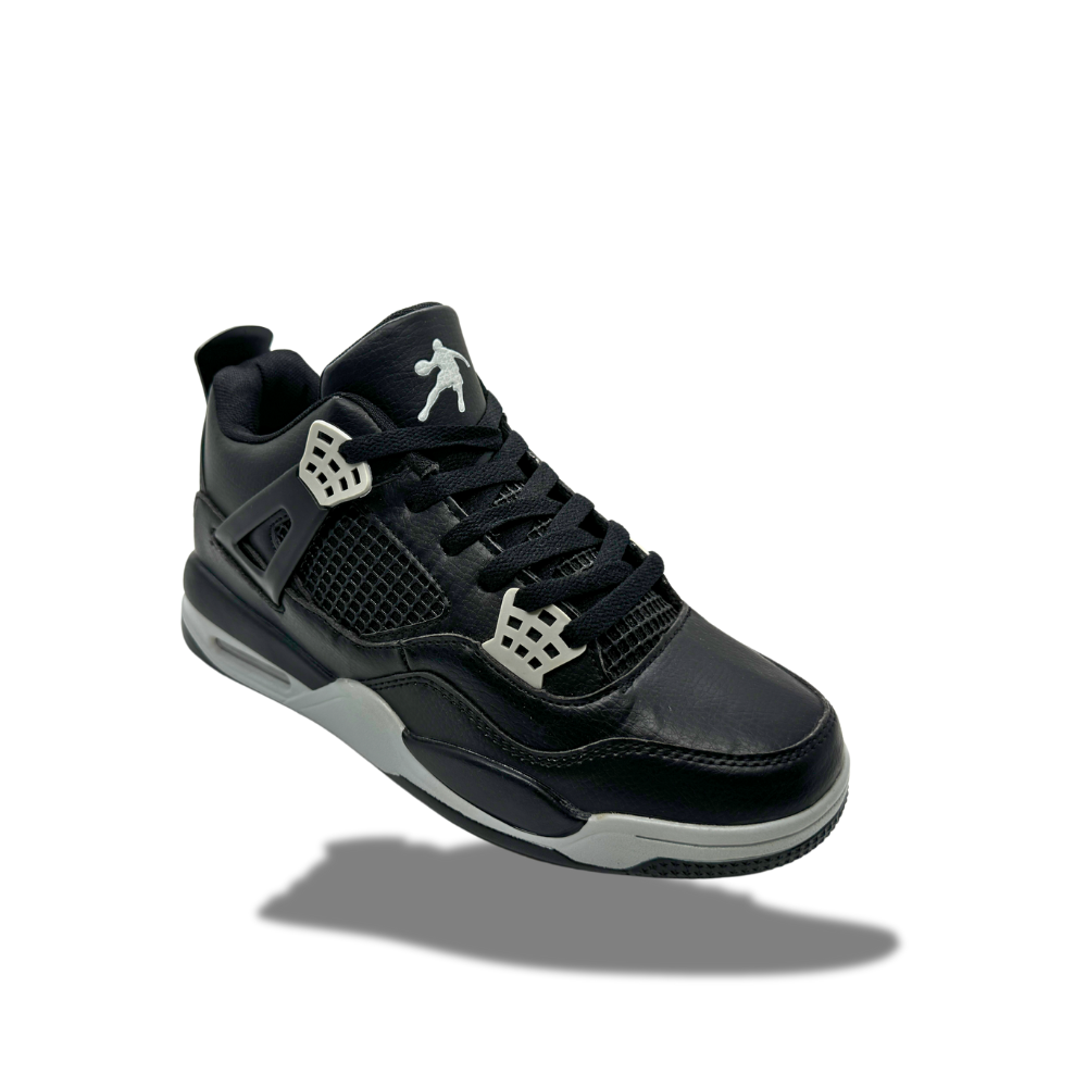 Men's Retro-Style Black Sneakers with Gray Accents Lightweight Stylish Design