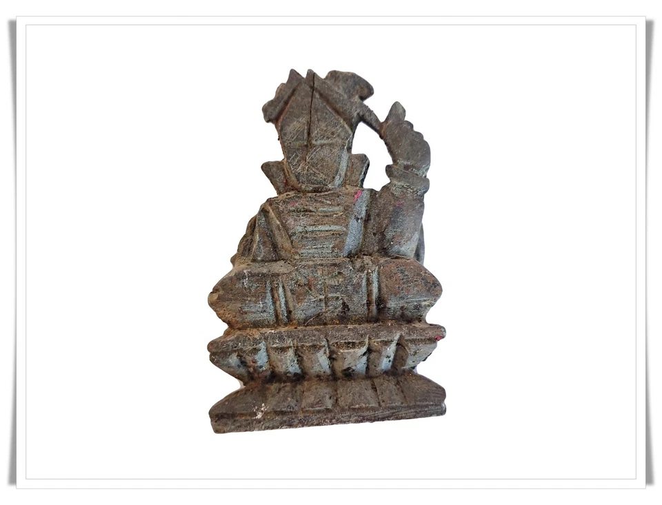 VECCHIA ANTICA FIGURA/STATUA LORD GANESHA INTAGLIATA IN PIETRA DA COLLEZIONE ... - Immagine 3 di 4