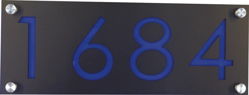 Dirección de casa, números de casa modernos, colores acrílicos, dirección comercial horizontal Foto 3 de 4