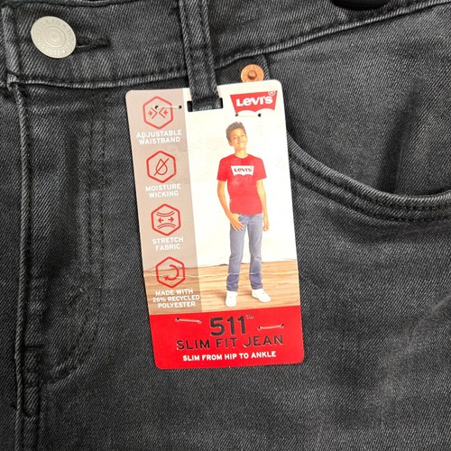 NWT Levi's 511 Big Boys Slim Fit Jeans Gray 18 Reg Size 29x31 - Picture 3 of 15
