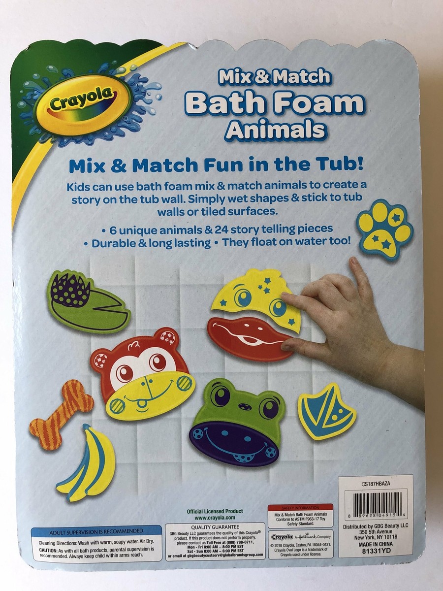 Crayola Mix \u0026 Match Bath Foam Animals 36 Pieces 6 Unique Animals | eBay.de, image size:900x1200