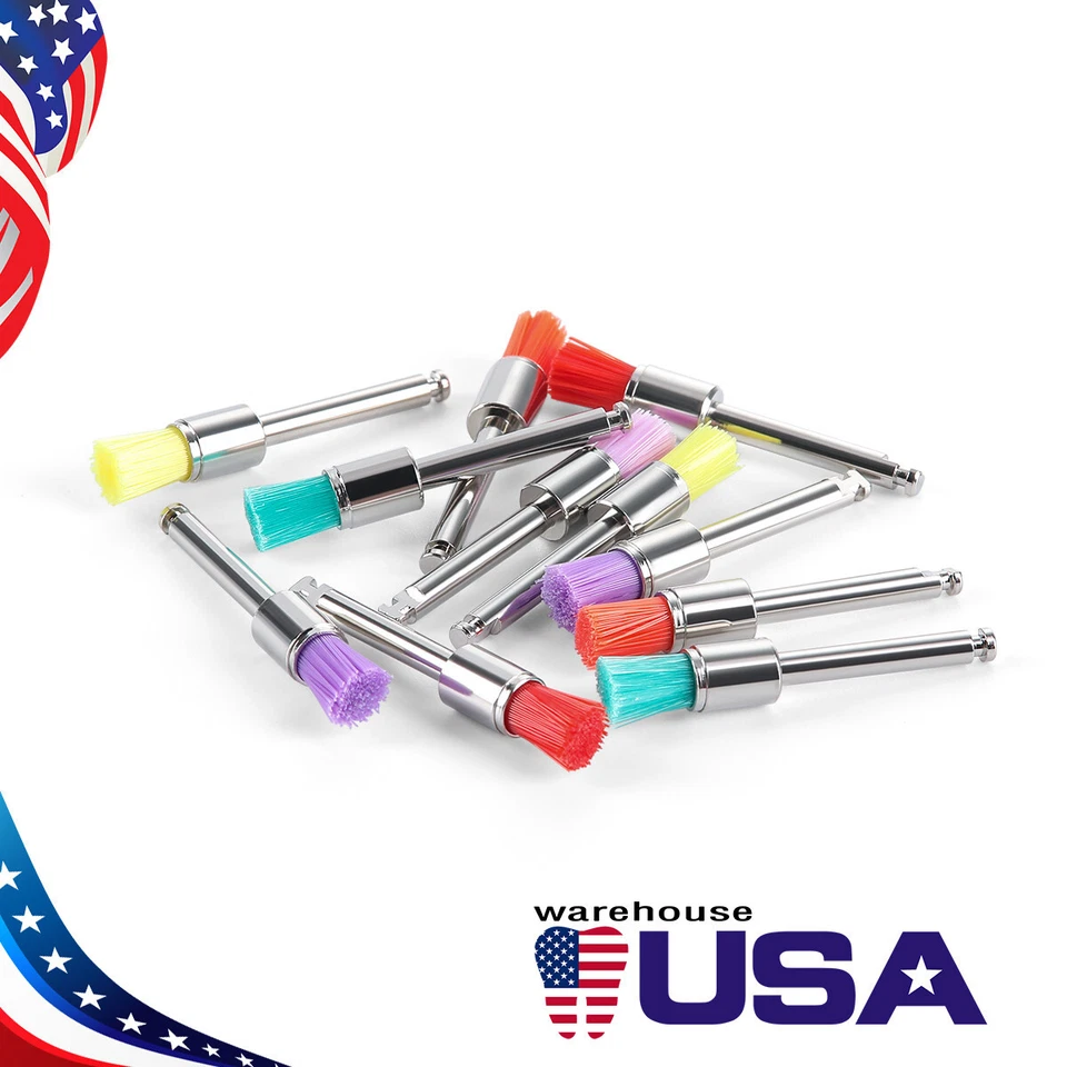 100 peças/caixa escovas de profilaxia de polimento plano fechamento materiais de náilon dental - Imagem 2 de 4