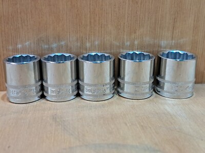 SP Tools 3/8'' Antrieb Standard 12 Punkt (Bi-Sechskant) Chrom Steckschlüsseleinsätze - 18,19,20,21,22 mm