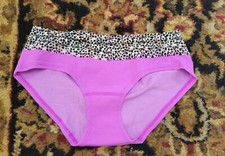 Vtg Victoria's Secret Purple Animal Print Lace waist S Low Rise Hiphugger NWT