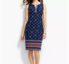 Talbots Sheath Dress Navy/Red Size Medium