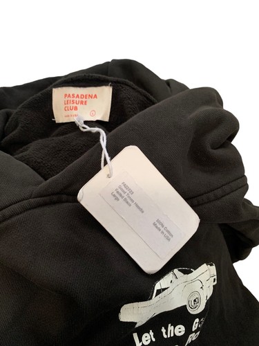 Pasadena Leisure Club Hoodie Men L Black Classic Car Good Times Roll Graphic USA - Picture 8 of 8