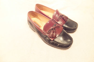 Florsheim Black Brown 2 Tone Kiltie Tassel Loafers Mens Size 