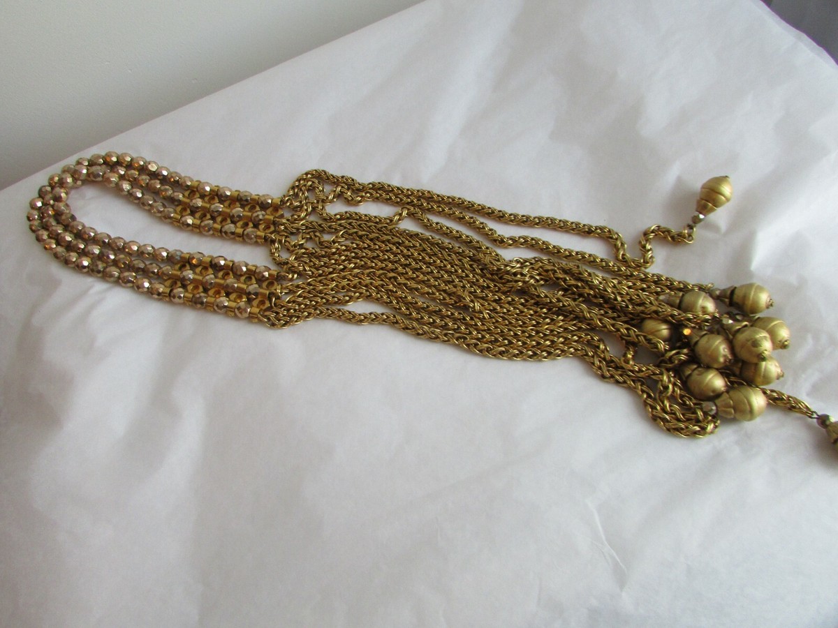 Collier Vintage Claire Dève En Cuivre Doré à L'or Fin 24 Carats - Occasion Très Bon état - Taille S/M/L
