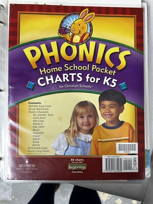 Beginnings Phonics Home School Packet Charts for K5 BJU