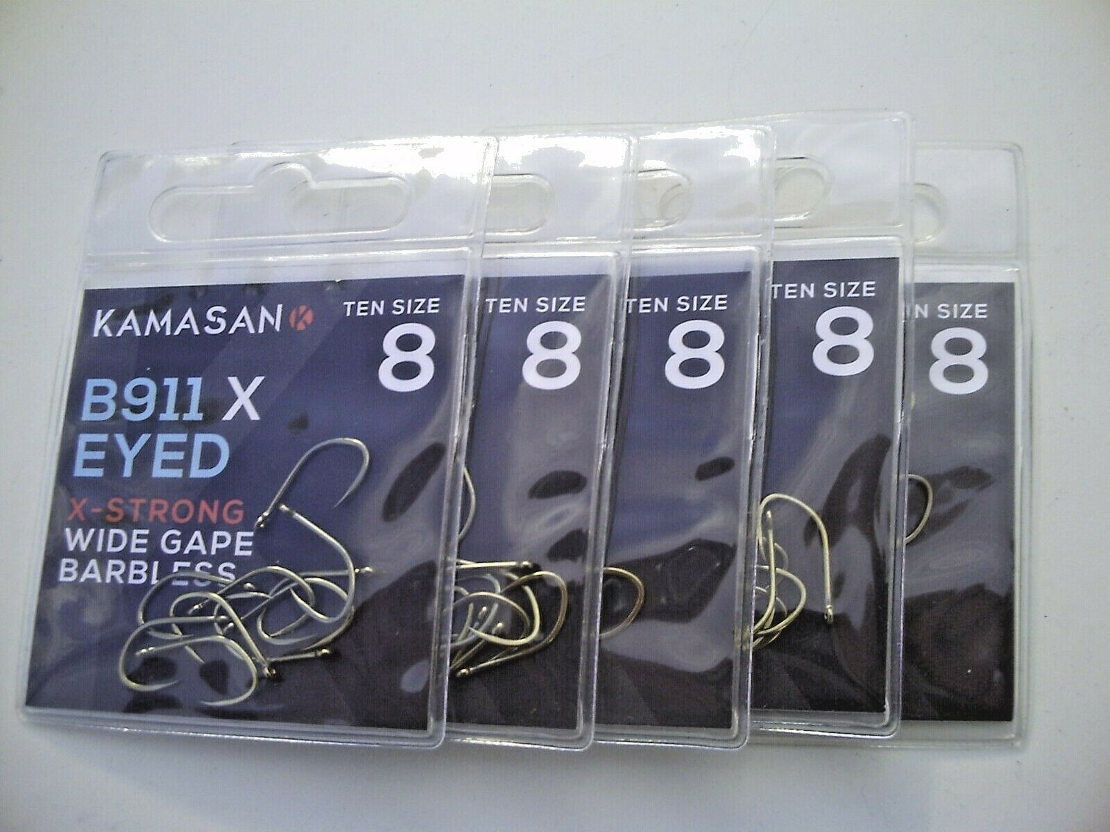 50 x Kamasan B911 X-Strong Barbless Eyed. Size 8  Hooks. Perfect for Hair Rigs