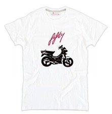 T-shirt FIFTY motorino malaguti moto anni 90 anni 80 ottimo cotone bianca italia