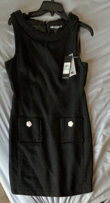 karl lagerfeld black tweed dress