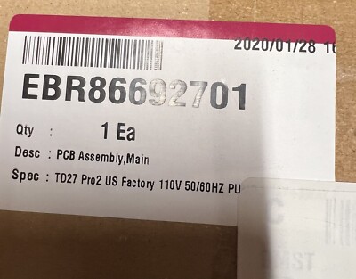 EBR86692701 LG Washer Control Board Replaces EBR86692723, EBR86498703 AHG