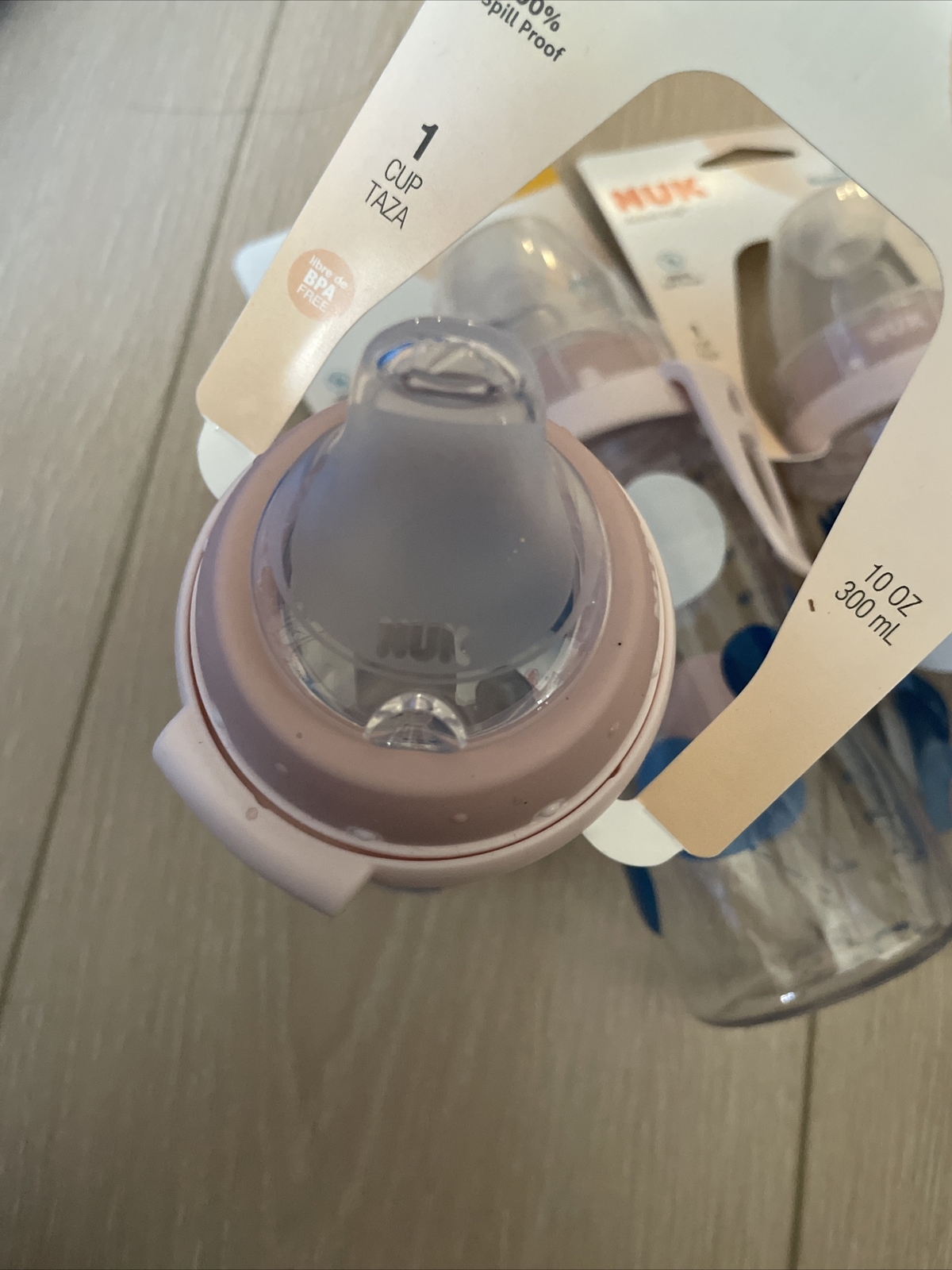 Lot 4 NUK Active Cup Transition Bottle to Cup 10 oz Balloons Pink