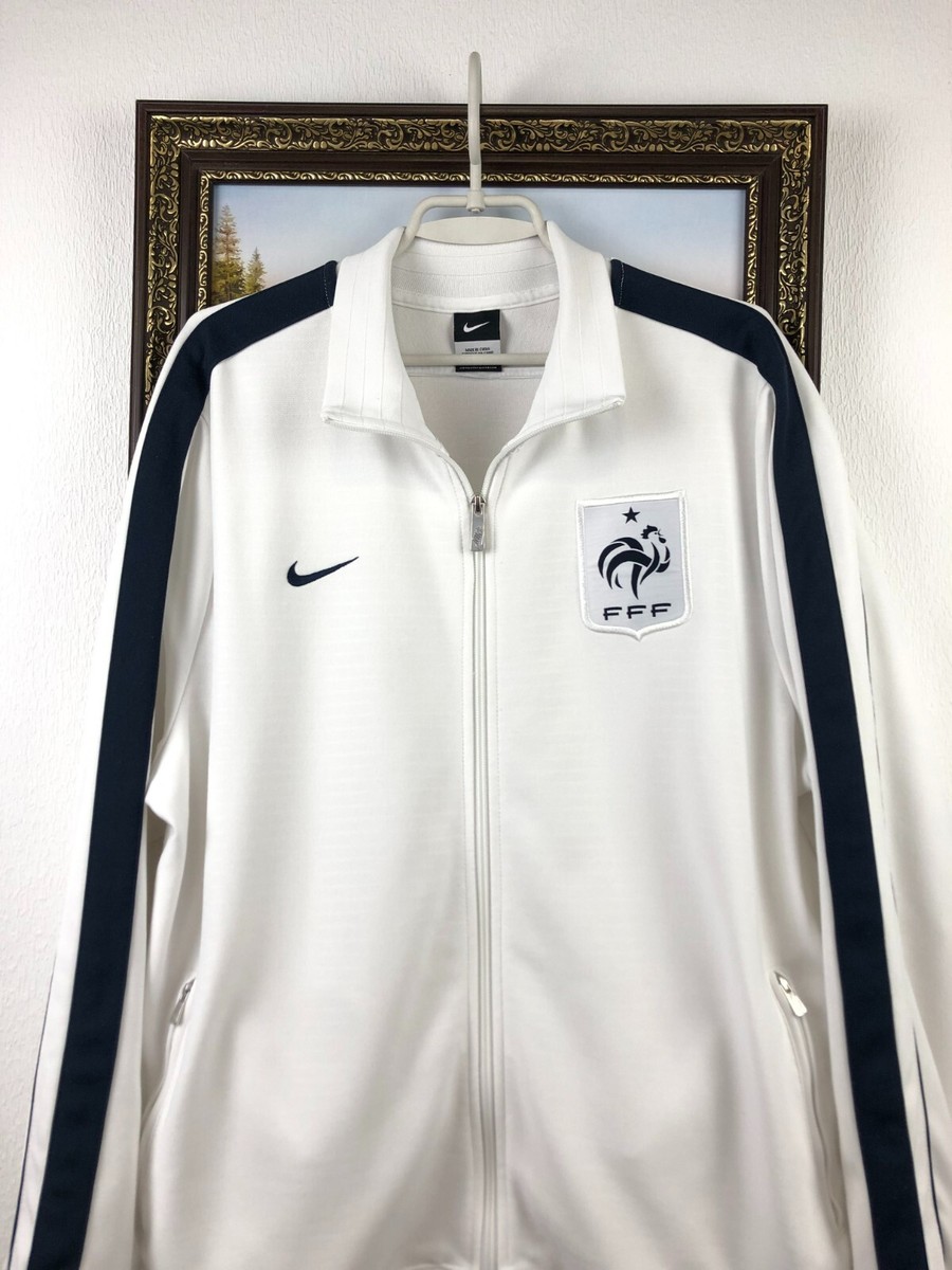 NIKE ナイキ トラックジャケット フランス サッカー S 白 紺 10399 サッカー フランス代表 NIKE トラックジャケット ナイロン