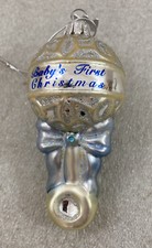 Baby's First Christmas blown glass Ornament 3.75"