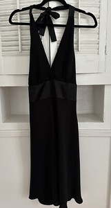 JONES NEW YORK Black Lined V-Neck Halter Top Cocktail Dress - Size 6