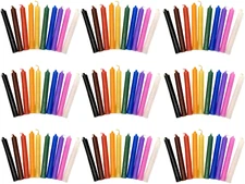 LOT OF 100 ASSORTED COLOR SPELL CHIME CANDLES 4" x 1/2" (Altar Wicca) SHIP FREE