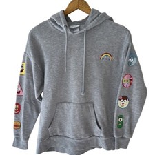 Nickelodeon SpongeBob Squarepants Hoodie F Is For Friends Women's Small Gray