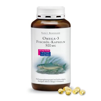 Omega-3 Fischöl-Kapseln 500mg   mit EPA & DHA | 400 Stück | 55,97 /kg