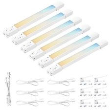 6 x PARMIDA LED Slim Under Cabinet Light 5CCT 120V Kitchen Counter Closet Shelf