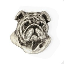 Bulldog, Englische Bulldogge II  - Versilberte Hundebrosche, elegante Anstecknad