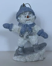 Snow Buddies Snowboardin’ Ornament Encore 1999 Snowman Christmas Figurine 94215