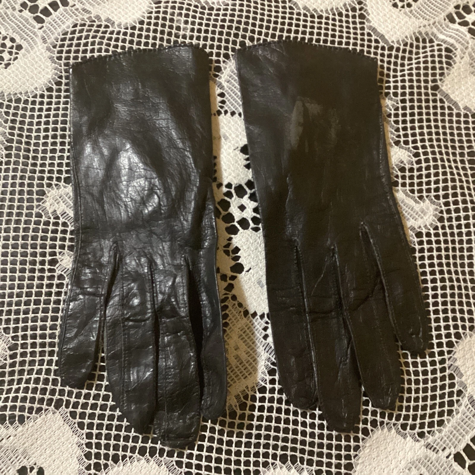 Gants vintage Christian Dior en cuir sans doublure made in France taille 7