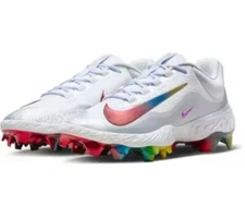 Nike Men's 13 Alpha Huarache Elite 4 Low MCS Baseball Cleats White FQ7724-106