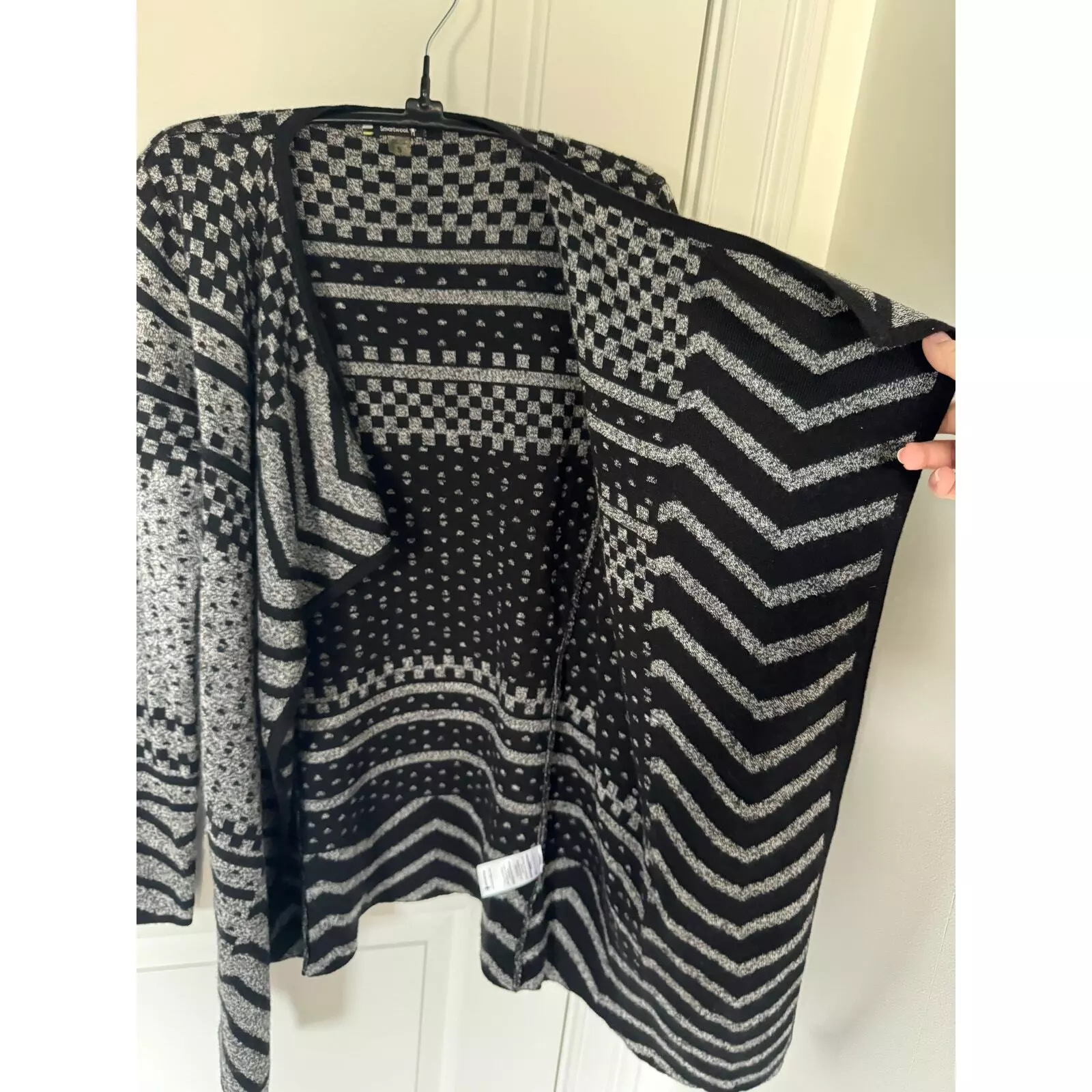 smartwool avion waterfall open cardigan merino wool gray 