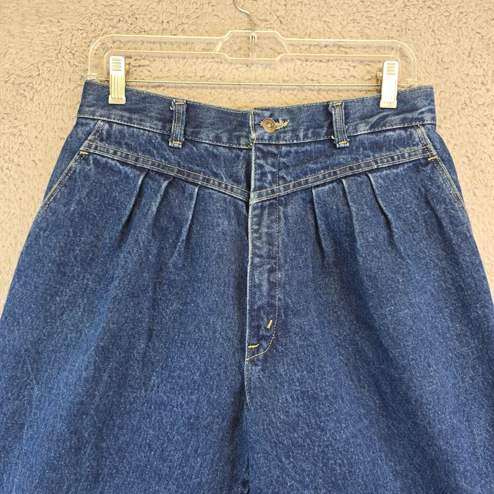 Vintage Props Jeans Womens Size 14 Dark Wash Crop Wide Leg Pleated 80s Riding - Image 3 of 4