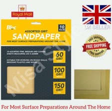 10 SHEETS ASSORTED GRIT SANDPAPER FINE MEDIUM COARSE SAND PAPER PAINT 60 100 150