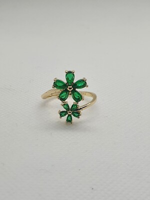 Blumenring Zirkon für Damen Schmuck verstellbar 