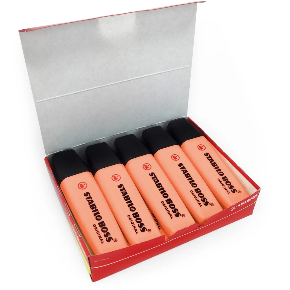 STABILO Boss Original Pastell Textmarker Marker Stifte – Pack 10 – Pfirsich - Bild 4 von 4
