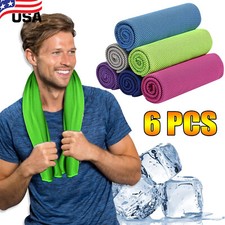 6PC Cooling Towel Soft Breathable Ice Towel for Fitness Workout Microfiber Towel