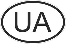 Adesivo adesivi sticker codice auto moto ritagliato nazioni ovale UCRAINA