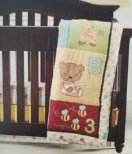 Tiddliwinks ABC 123 100 Cotton Multi-Color Fitted Crib Sheet NIP