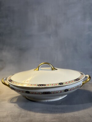 Epistle GB Bohemian China Oval Covered Vegetable/Serving Bowl Czechoslovakia