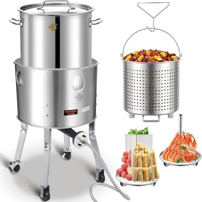 52QT Stainless Steel Stockpot With 200,000BTU Propane Burner